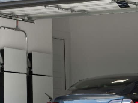 solar battery backup for home in garage where ev is parked