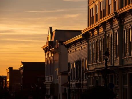 downtown eureka california during a sunset