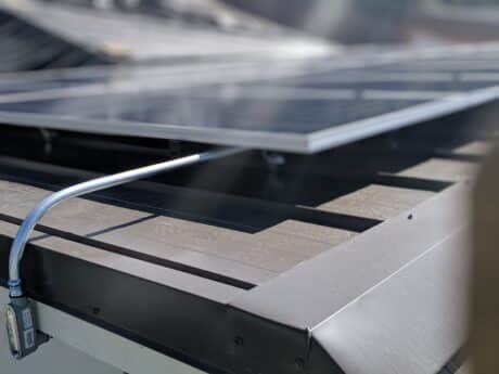 Underside of rooftop solar panel